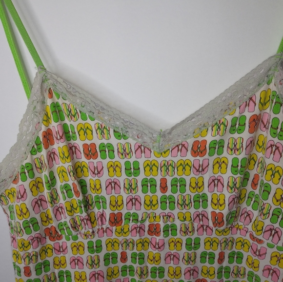 Popsi Lingerie Y2K Flip Flops Lime Nightie L - Picture 7 of 7